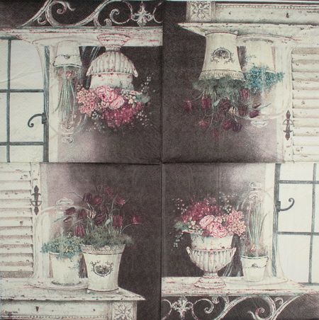 Салфетка Винтажные вазоны