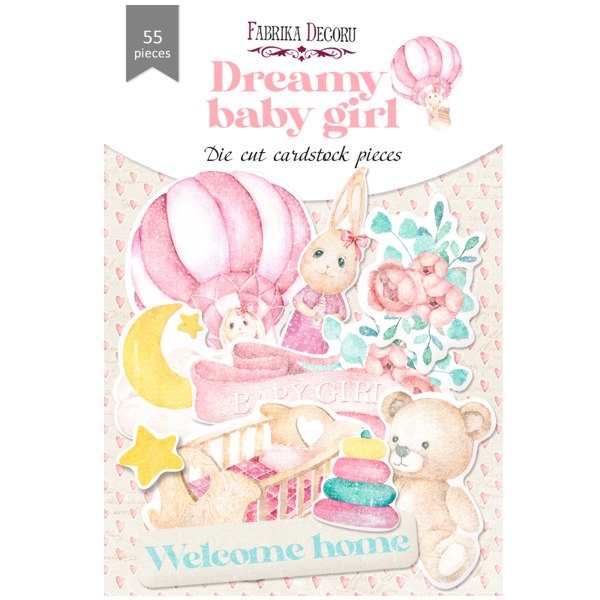 Набір висічок, колекція "Dreamy baby girl" Фабрика Декору, 55 шт/уп.  - фото 1