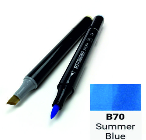 Маркер SKETCHMARKER BRUSH, колір ЛІТНІЙ СИНІЙ (Summer Blue) 2 пера: долото та м'яке, SMB-B070 
