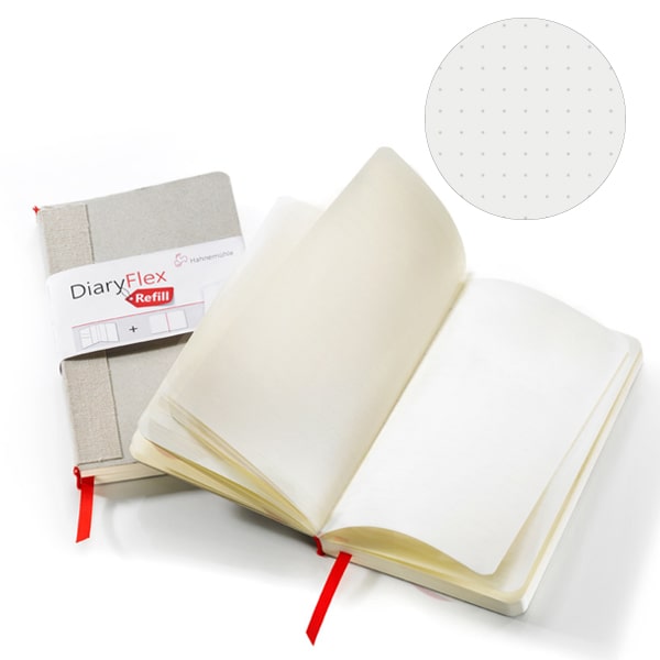 Блокнот для начерків, змінні блоки, в крапку, Hahnemuhle "DiaryFlex", 80л, 100г/м2, 18,2х10,4см  - фото 1