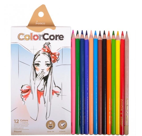 Набір кольорових олівців Marco, ColorCore, 12 шт. 