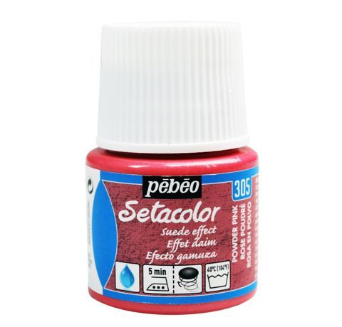 Краска для ткани Pebeo Setacolor Opaque с эффектом замши, 305 ПУДРОВАЯ РОЗОВАЯ, 45 ml