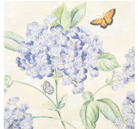 Серветка Сині квіти та метелики 