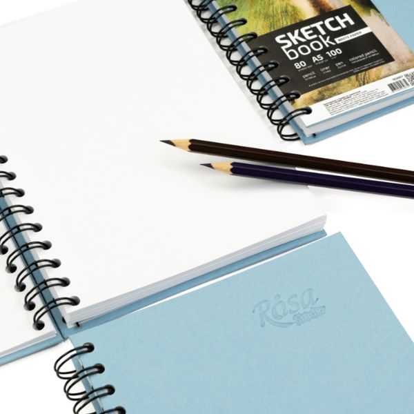 Блокнот на спіралі A5 (14,8х21см), 100г/м2, 80л, блакитний, ROSA Studio - фото 4