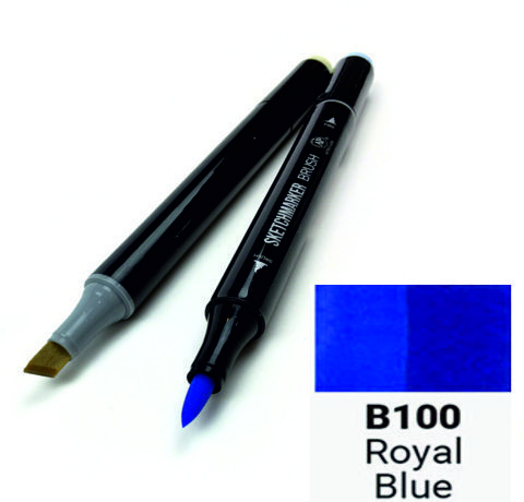 Маркер SKETCHMARKER BRUSH, цвет КОРОЛЕВСКИЙ СИНИЙ (Royal Blue) 2 пера: долото и мягкое, SMB-B100