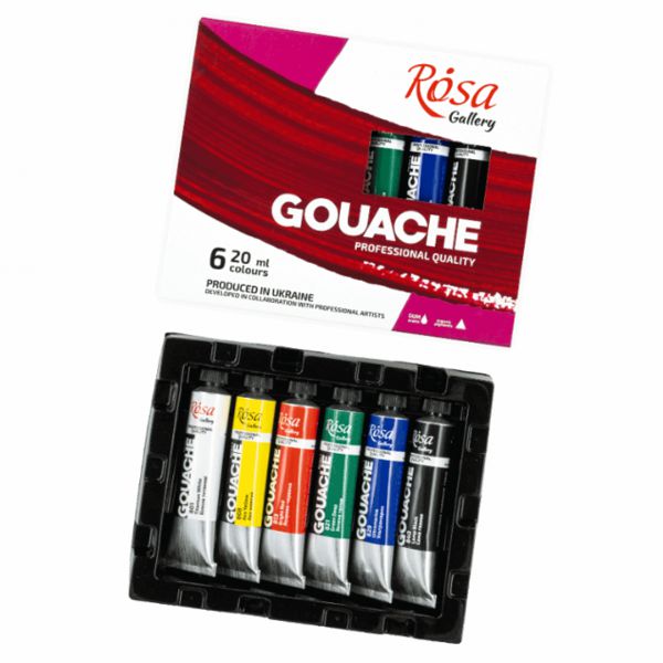 Набір гуашевых красок, 6*20мл, ROSA Gallery - фото 1