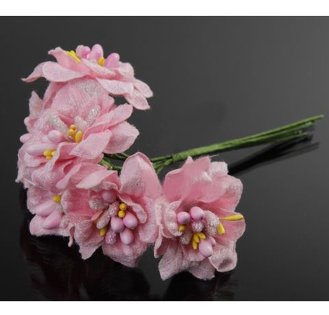 Штучні квіти лілії, рожеві, 6 шт/уп. 