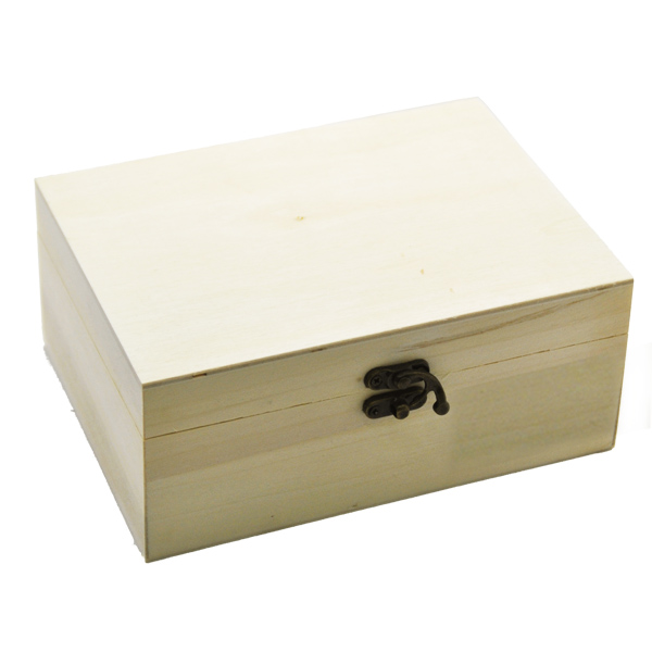 Скринька дерев'яна для декупажу з фурнітурою, велика, 18х13х8 см  - фото 1