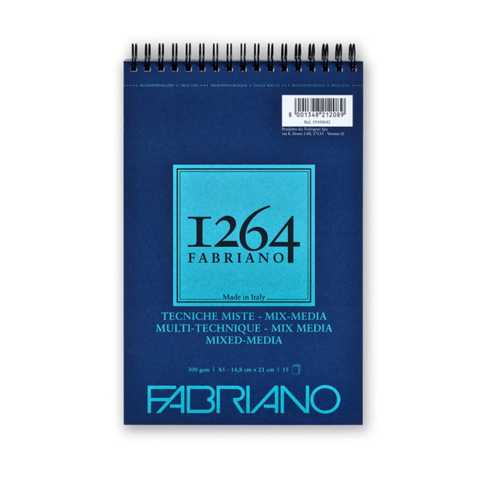 Альбом на спирали Fabriano Mix Media 1264, A5, 15 л., 300г/м2 - фото 1