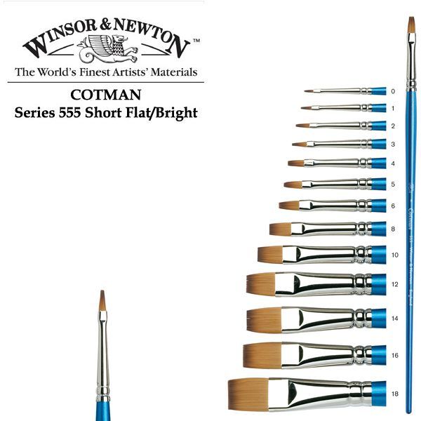 Winsor плоский пензель, синтетика (іміт. Соболя), д/р, 555 Cotman Brushes Flat. #3 