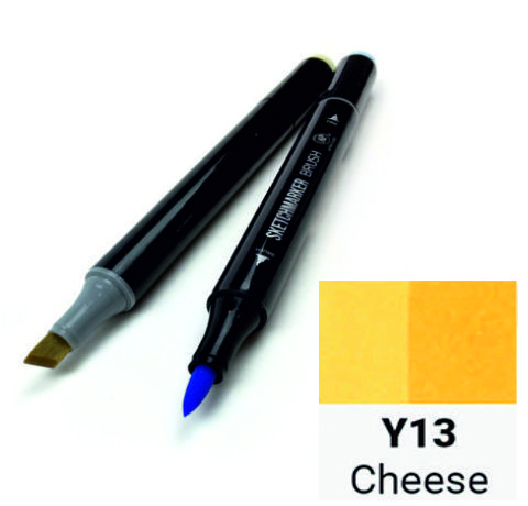 Маркер SKETCHMARKER BRUSH, цвет СЫР (Cheese) 2 пера: долото и мягкое, SMB-Y013