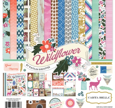 Набор бумаги Echo Park «Wild Flower», 30х30см, 12л.+1л.ст