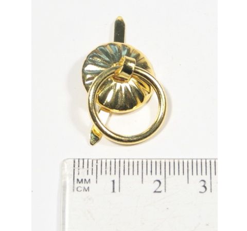 Ручка металлическая круглая с кольцом, цвет - золото (C183)