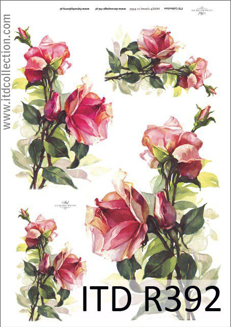 Рисовий папір «Бутони троянд» А4 
