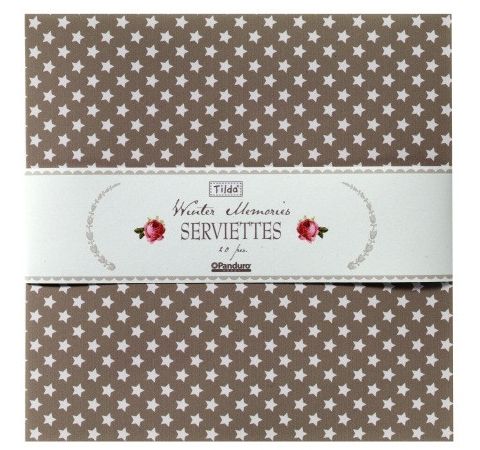 Салфетка Тильда ЗВЕЗДЫ СЕРО-КОРИЧНЕВЫЙ