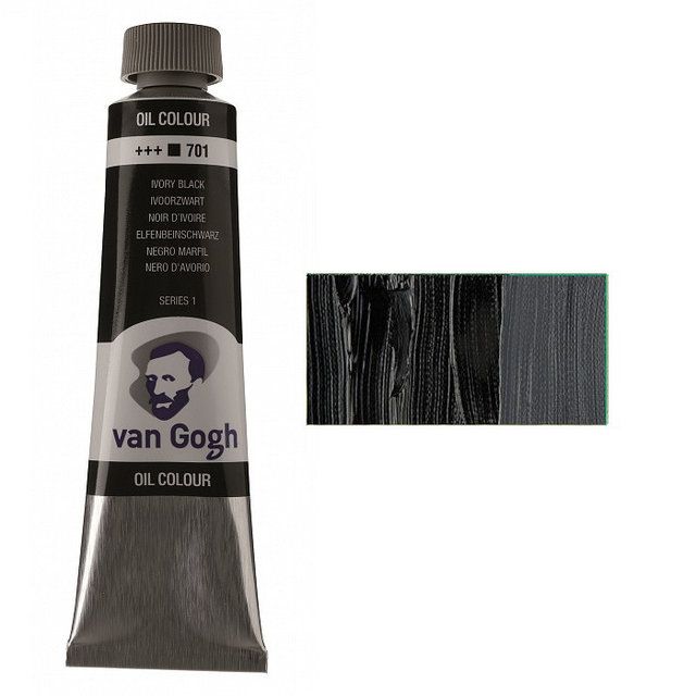 Олійна фарба Van Gogh, ЧОРНА СЛОНОВА КІСТКА (701), 40 мл. Royal Talens 