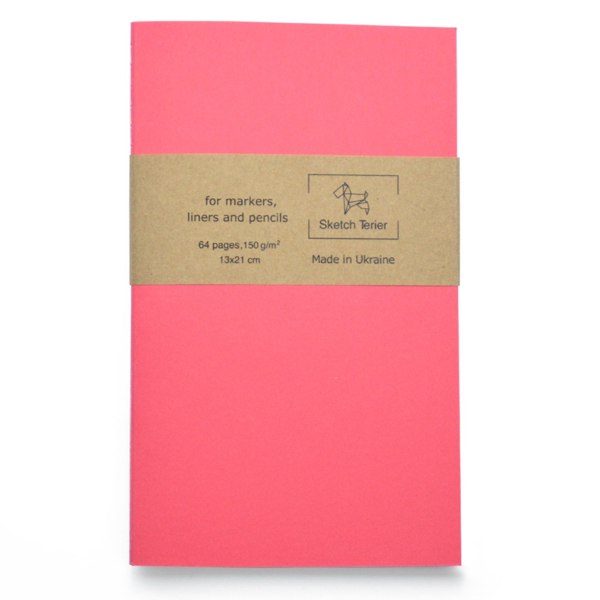 Скетчбук для маркеров, линеров и карандашей CORAL, А5 (13х21 см), 150 гр, 64 стр. SketchTerier
