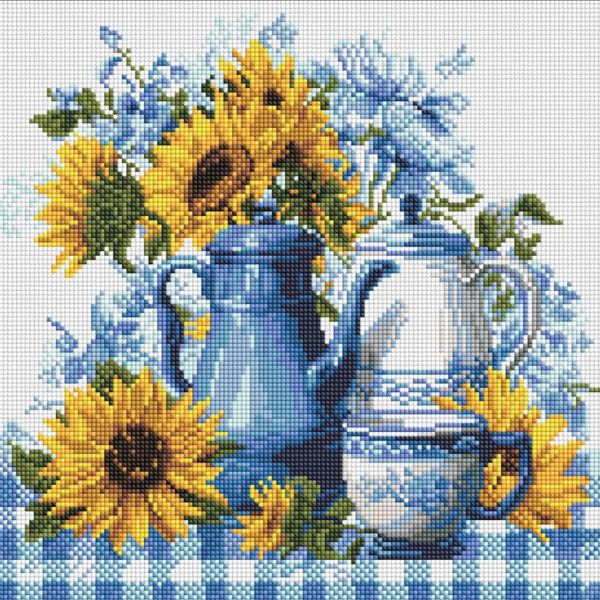 Алмазная мозаика на подрамнике Идейка «Солнечное кофе», 40х40 см