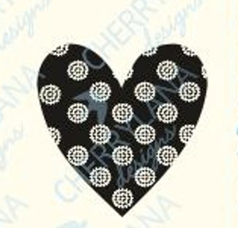 Прозрачный штамп для скрапбукинга «Сердце с орнаментом-2». 1,9*2 см