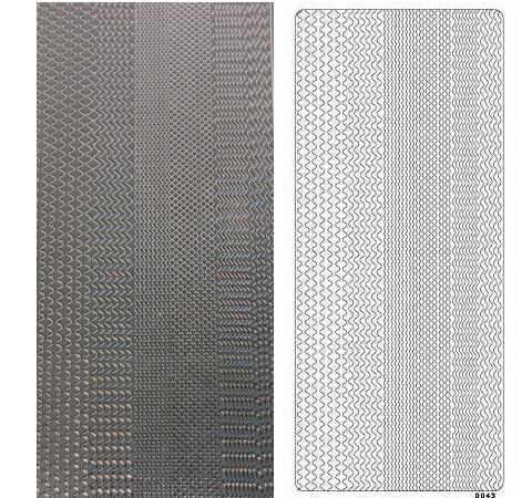 Наклейки «Хвилясті лінії», 10*25 см, Срібло 