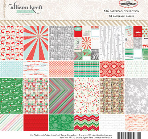 Набор бумаги Websters Pages «Its Christmas», 15х15см, 24л.