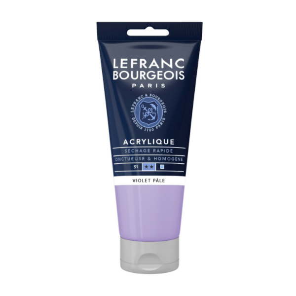 Краска акриловая Lefranc Fine Acrylic Color 80 мл, #659 Pale violet (Пастельно-фиолетовый)