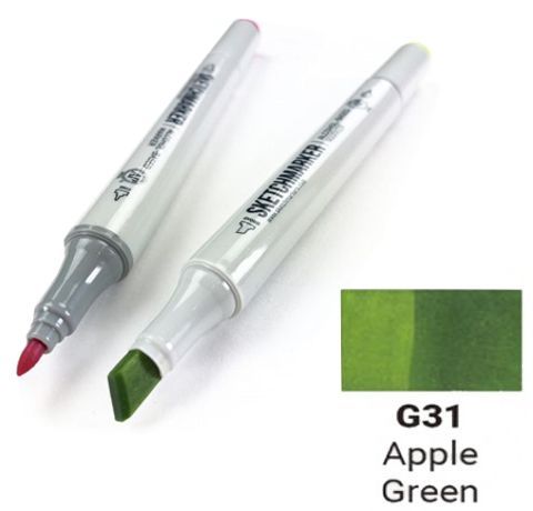 Маркер SKETCHMARKER, цвет ЗЕЛЕНОЕ ЯБЛОКО (Apple Green) 2 пера: тонкое и долото,SM-G031