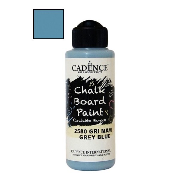 Акриловая краска для меловых досок «Chalkboard Paint» Cadence СЕРО-СИНЯЯ, 120 ml
