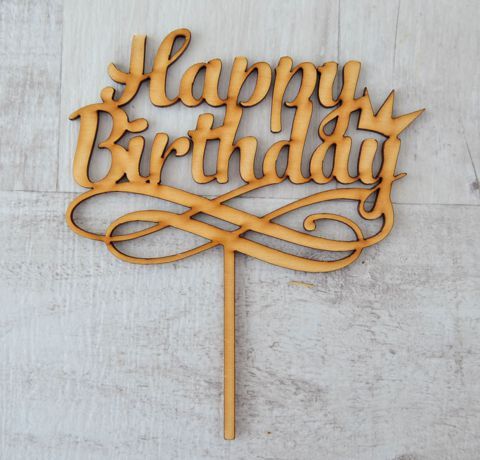 Топпер на торт "Happy Birthday", 17x17 см 