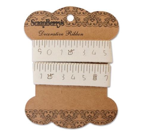Лента декоративная «Сантиметр» ScrapBerry's, хлопок, 2 м