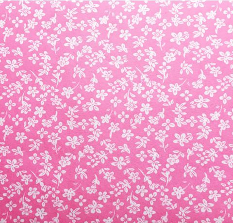 Тканина самоклеюча кольорова «Квіточки на рожевому фоні», А4 