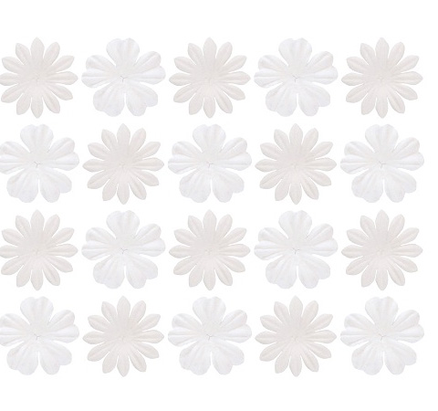 Цветочки из тутовой бумаги «Белые», D-28 мм, 20 шт/уп.