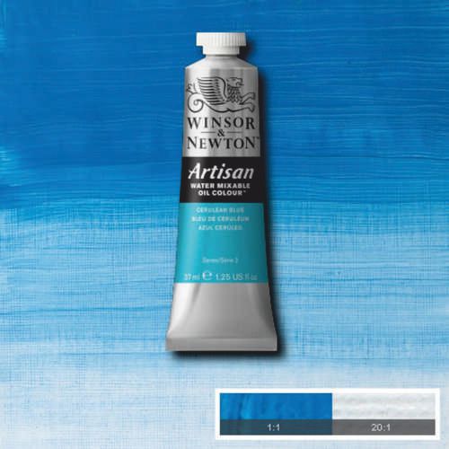 Масляная краска, водорастворимая, Winsor Artisan 37 мл, №137 Cerulean blue (Небесно-голубой)