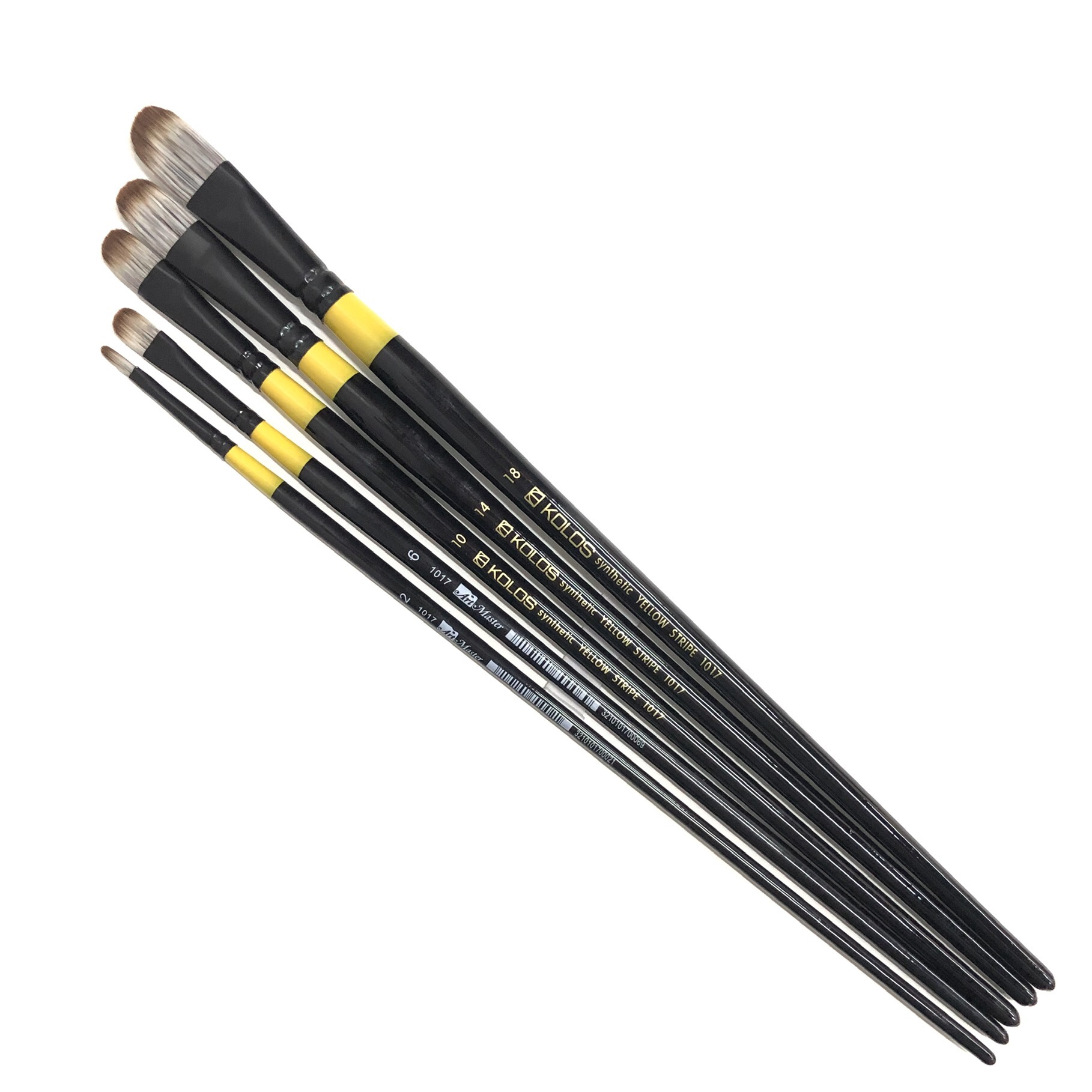 Кисть, синтетика, овальная, Yellow stripe 1017, KOLOS, длинная ручка. ВЫБРАТЬ РАЗМЕР - фото 2
