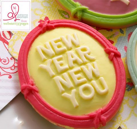 Декоративная камея New Year New You, Розовая рамка, 3,2х3,8см.