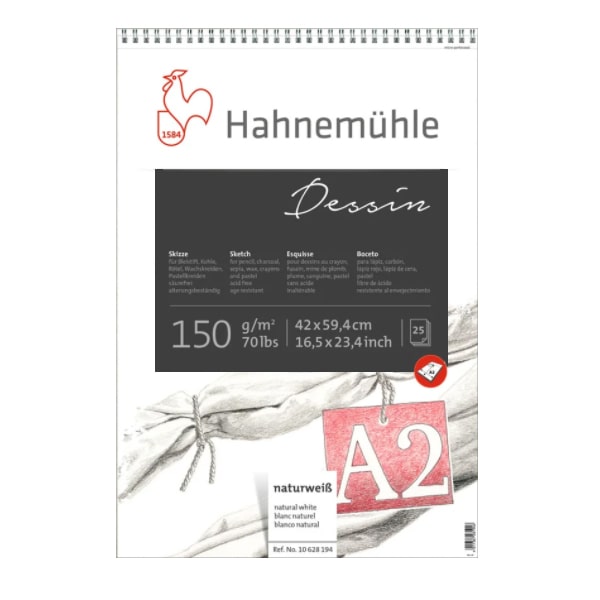 Альбом для набросков Hahnemuhle «Dessin» на спирали, А2, 25л, 150г/м2
