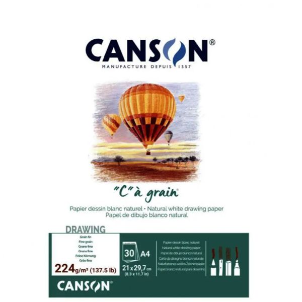 Альбом для эскизов "C" à grain® Fine grain А4, 21x29,7 см (30 л.), 224 g, Canson - фото 1