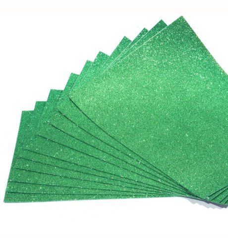 Фоаміран з глітером, Зелений, 30x40 см 