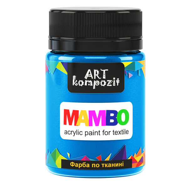 Краска для рисования по ткани MAMBO "ART Kompozit", цвет: 16 СИНИЙ СВЕТЛЫЙ, 50 ml