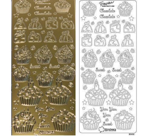 Наклейки «Франсуаза», 10*25 см, Золото