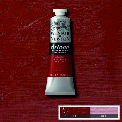 Масляная краска, водорастворимая, Winsor Artisan 37 мл, №317 Indian red (Индийский красный)
