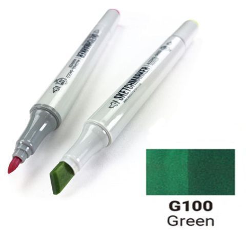 Маркер SKETCHMARKER, колір ЗЕЛЕНИЙ ( Green) 2 пера: тонке та долото, SM-G100 
