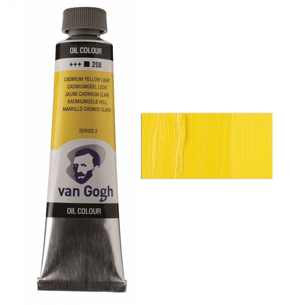 Олійна фарба Van Gogh, КАДМІЙ ЖОВТИЙ СВІТЛИЙ (208), 40 мл. Royal Talens 