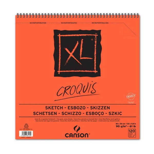 Альбом на спіралі для нарисів та графіки XL CROQUIS (120 л.), 90 g, 30х30, Canson  - фото 1