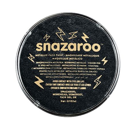 Краска для аквагрима Snazaroo Metallic 18 мл, Black (черный)