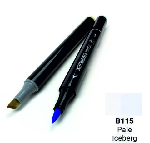 Маркер SKETCHMARKER BRUSH, колір БЛІДНИЙ АЙСБЕРГ (Pale Iceberg) 2 пера: долото та м'яке, SMB-B115 