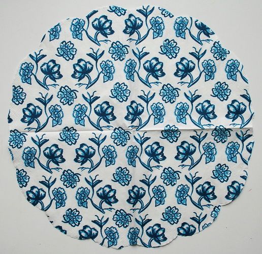 Салфетка Орнамент синие цветы (кругл.)