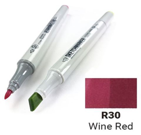 Маркер SKETCHMARKER, колір ЧЕРВОНЕ ВИНО (Wine Red) 2 пера: тонке та долото, SM-R030 