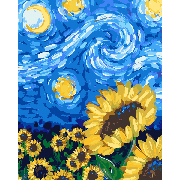 Картина по номерах «Соняшник в стилі Ван Гога», 40х50 см, SANTI - фото 1