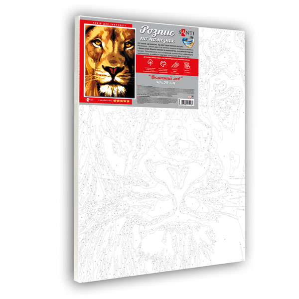 Картина по номерам «Величественный лев», 40х50 см., SANTI - фото 2